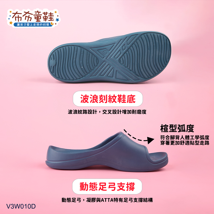 台灣制ATTA深藍機能足弓拖鞋